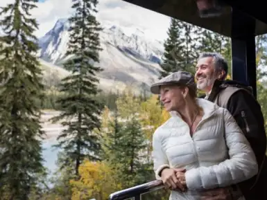 Couple on Rocky Mountaineer Train