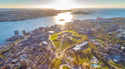 Aerial view of the Halifax Citadel National Historic Site in Halifax, Nova Scotia