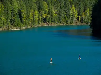 Stand-up paddleboarding at Lake Revelstoke